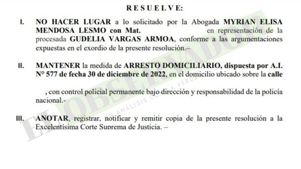 Niegan posibilidad de mudanza de Gudelia Vargas a Pedro Juan Caballero