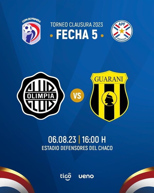 El añejo clásico: Olimpia vs. Guaraní por la fecha 5 del Clausura - ADN Digital