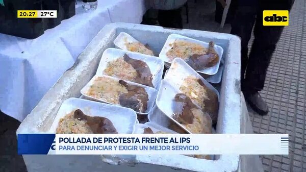 Video: Pollada de protesta frente al IPS - Periodísticamente - ABC Color
