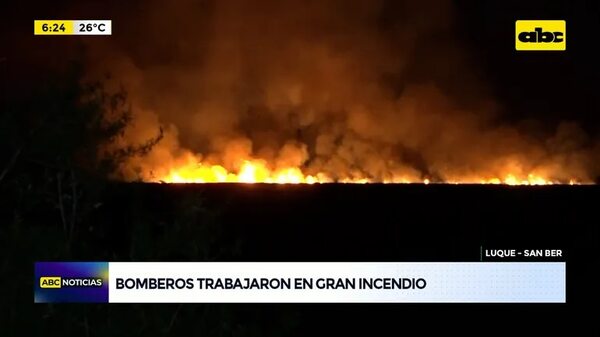 Video: Quema de pastizales en ruta Luque-San Bernardino - ABC Noticias - ABC Color