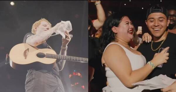 La Nación / Ed Sheeran reveló en pleno concierto el sexo del bebé de una pareja del público