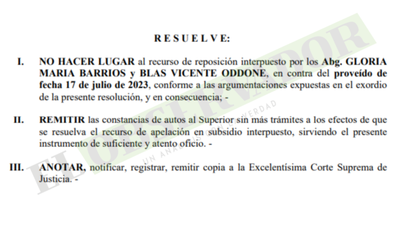 Procesados por millonario desvío en Central siguen trabando imposición de medidas