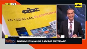 Video: Santiago Peña saluda a ABC Color por su aniversario - Mesa de Periodistas - ABC Color