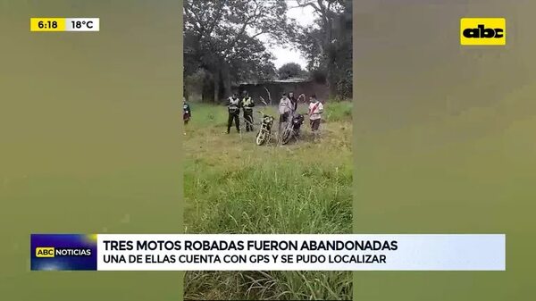 Video: Tres motos robadas fueron abandonadas - ABC Noticias - ABC Color