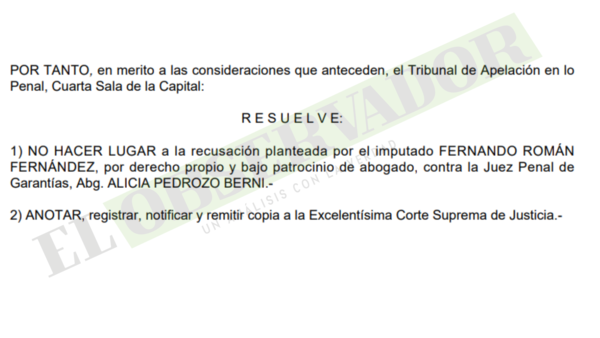 Confirman a Alicia Pedrozo en causa de Mocipar