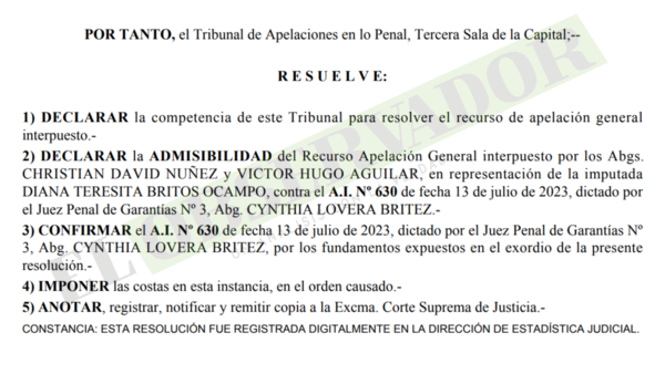 Cámara confirma imputación en una de las causas de Mocipar
