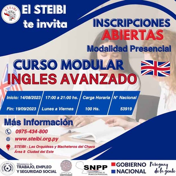 STEIBI promueve curso gratuito de Inglés Avanzado | DIARIO PRIMERA PLANA