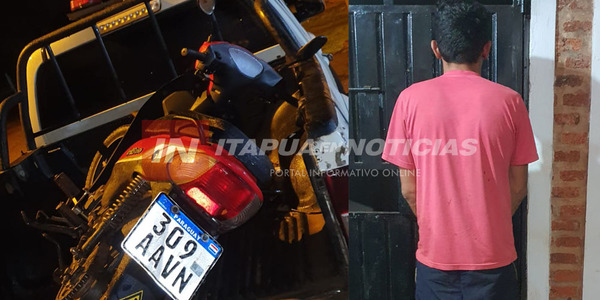 TRAS HURTO DETUVIERON A UN JOVEN E INCAUTARON UNA MOTOCICLETA - Itapúa Noticias