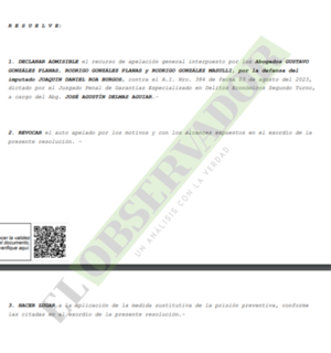 Cámara revoca prisión preventiva y otorga arresto domiciliario a Joaquín Roa