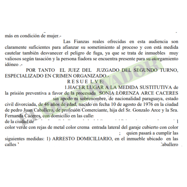 Presunta colaboradora de Jarvis Chimenes Pavão obtiene arresto domiciliario