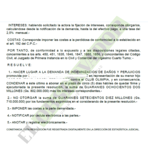 Olimpia deberá indemnizar con más de G. 800 millones a hincha que quedó cuadripléjico tras caer de una valla del Manuel Ferreira