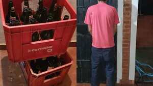 FUERON SORPRENDIDOS HURTANDO CAJAS DE CERVEZA Y UNO QUEDÓ DETENIDO