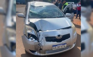Dos lesionados en violento accidente en Pdte. Franco