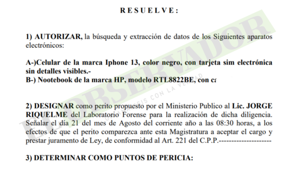 Teléfono y computadora incautados de la vivienda de Carlos Oleñik serán peritados