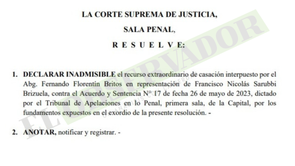 Sala Penal destraba extradición de exintendente requerido en Uruguay por narcotráfico