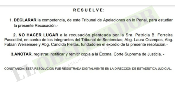 Tribunal de Apelación mantiene a jueces en causa contra el Clan Ferreira