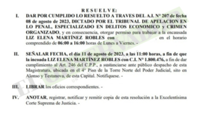 Otorgan permiso laboral para abogada procesada por coima en ejercicio de la profesión