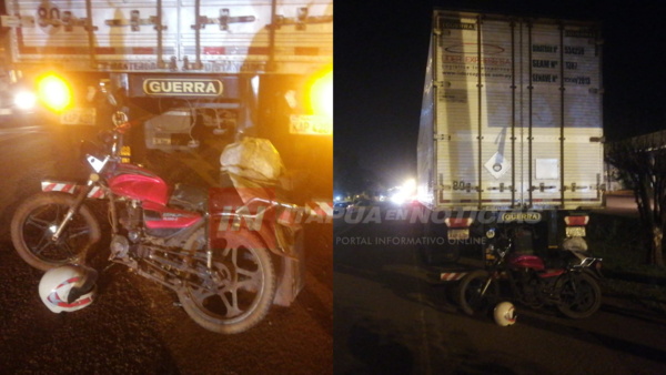 MOTOCICLISTA IMPACTÓ CONTRA CAMIÓN EN TOMÁS R. PEREIRA - Itapúa Noticias