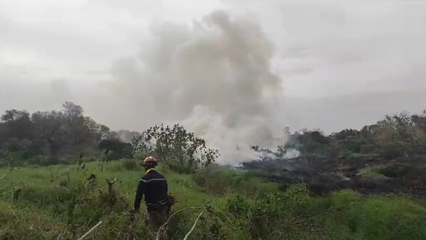 Bomberos controlan incendio forestal en Capiatá