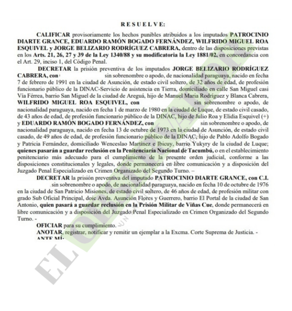 Decretan prisión preventiva para presuntos implicados en esquema narco