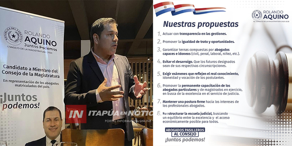 EL ABG. ROLANDO AQUINO TRABAJA EN SILENCIO Y SE PREPARA PARA HACER HISTORIA - Itapúa Noticias