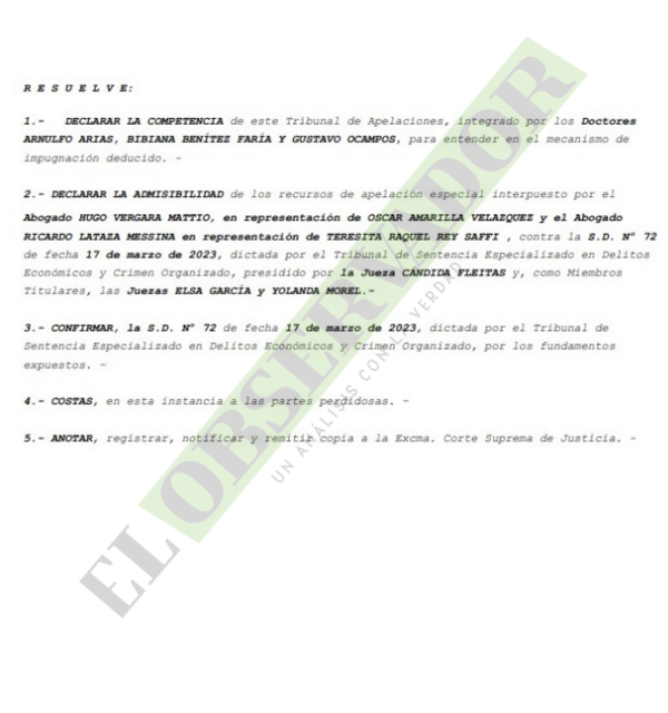 Cámara confirma condenas de asistentes fiscales por tráfico de influencias
