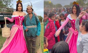 Laurys Dyva alegró a los niños de las comunidades indígenas de Teniente Irala Fernández
