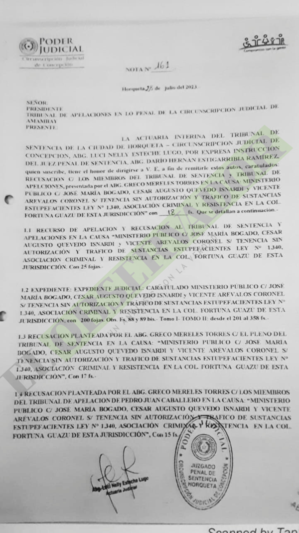 Recusaciones y acciones de inconstitucionalidad paralizan juicio a presuntos narco concejales, imputados hace 8 años