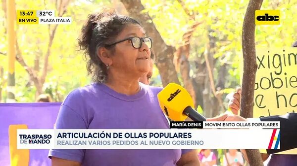 Traspaso de mando: articulación de ollas populares realizan varios pedidos al nuevo Gobierno - ABC Noticias - ABC Color