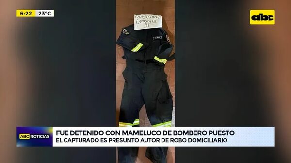 Video: Fue detenido con mameluco de bombero puesto - ABC Noticias - ABC Color