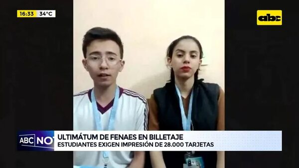 Video: ultimátum de Fenaes en billetaje - ABC Noticias - ABC Color