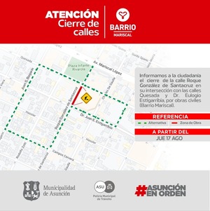 Obras obligan a desviar en la zona de Villa Morra | 1000 Noticias
