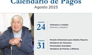 Veteranos del Chaco cobrarán el 24 y los adultos mayores el 31