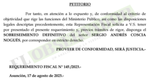 Fiscala pide el sobreseimiento definitivo del exprocurador Coscia en caso Conajzar