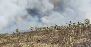 La Nación / Piden más agua para bomberos ante incendio forestal en ruta Luque-San Bernardino