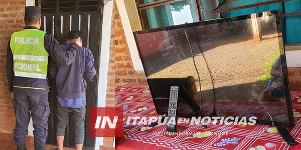 HURTÓ EL TELEVISOR DE SU MADRE Y TERMINÓ TRAS LAS REJAS EN ENCARNACIÓN - Itapúa Noticias