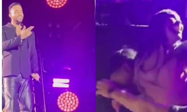 Fanática de Romeo Santos hizo hasta lo imposible para subirse al escenario
