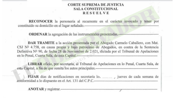 Otorgan trámite a inconstitucionalidad promovida por exministro sobre nuevo juicio