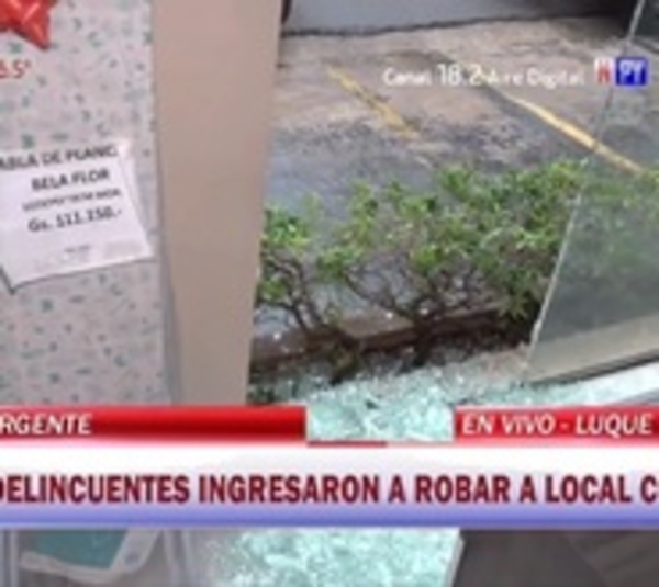 Ladrones rompieron una ventana para robar un comercio en Luque - Paraguay.com