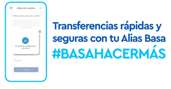 La nueva forma de transferir dinero fácil, rápido y seguro: Alias Basa