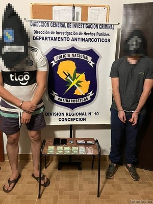 Aprehendieron a dos jóvenes en Concepción con gramos de cocaína