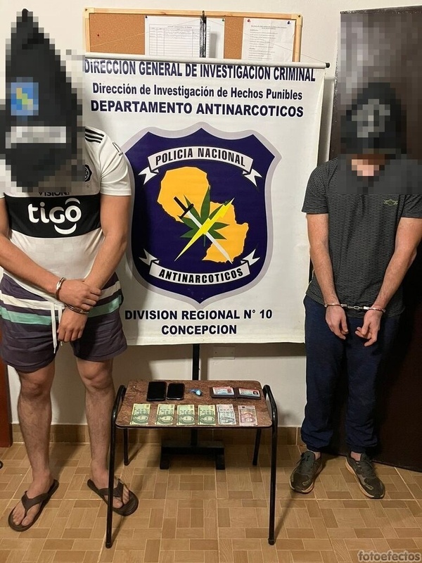 Aprehendieron a dos jóvenes en Concepción con gramos de cocaína