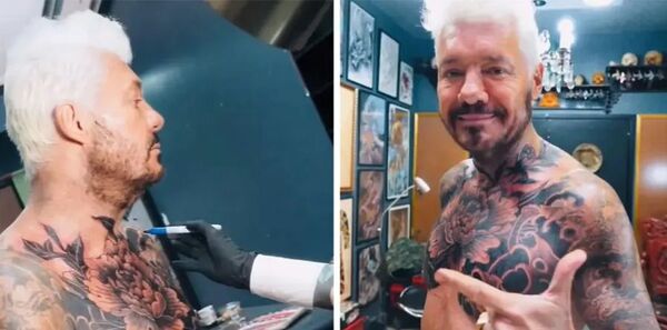 La sorprendente transformación de Marcelo Tinelli con sus nuevos tatuajes en el cuello y el pecho