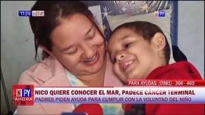 Niño con cáncer terminal sueña con conocer el mar - Noticias Paraguay