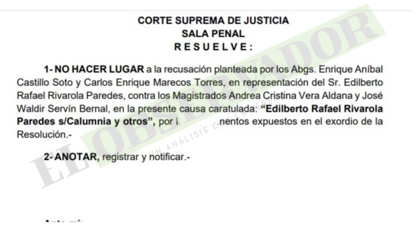 Sala Penal no hace lugar a recusación de jueces en causa AMIPS