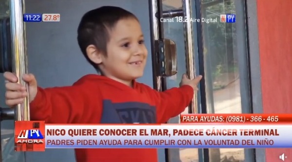Niño con cáncer terminal sueña con conocer el mar