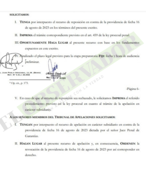 Acusada fiscal Girala recurre a reposición para trabar audiencia preliminar