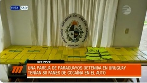 Detienen a pareja de paraguayos con cocaína en Uruguay