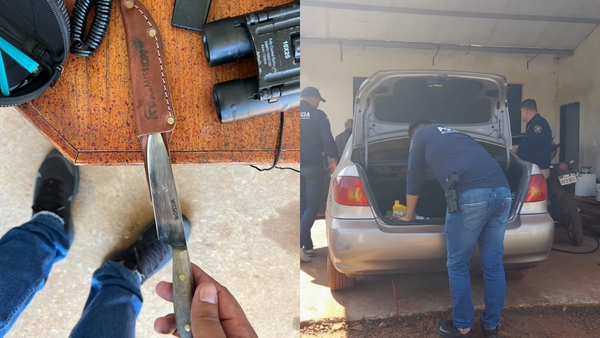 Incautan cuchillos y vehículo supuestamente utilizado en un caso de hurto en Villarrica