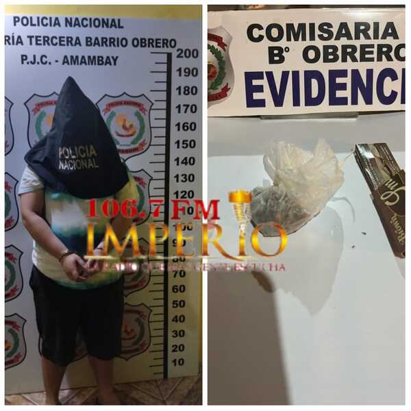 Brasileño es detenido con marihuana en la vía pública de barrio Obrero - Radio Imperio 106.7 FM